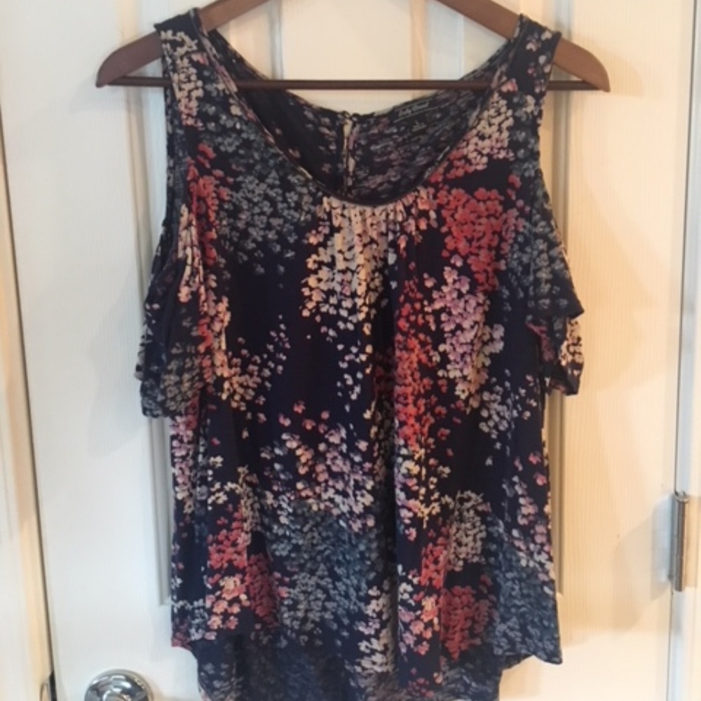 Lucky Brand Floral Cold Shoulder Top
